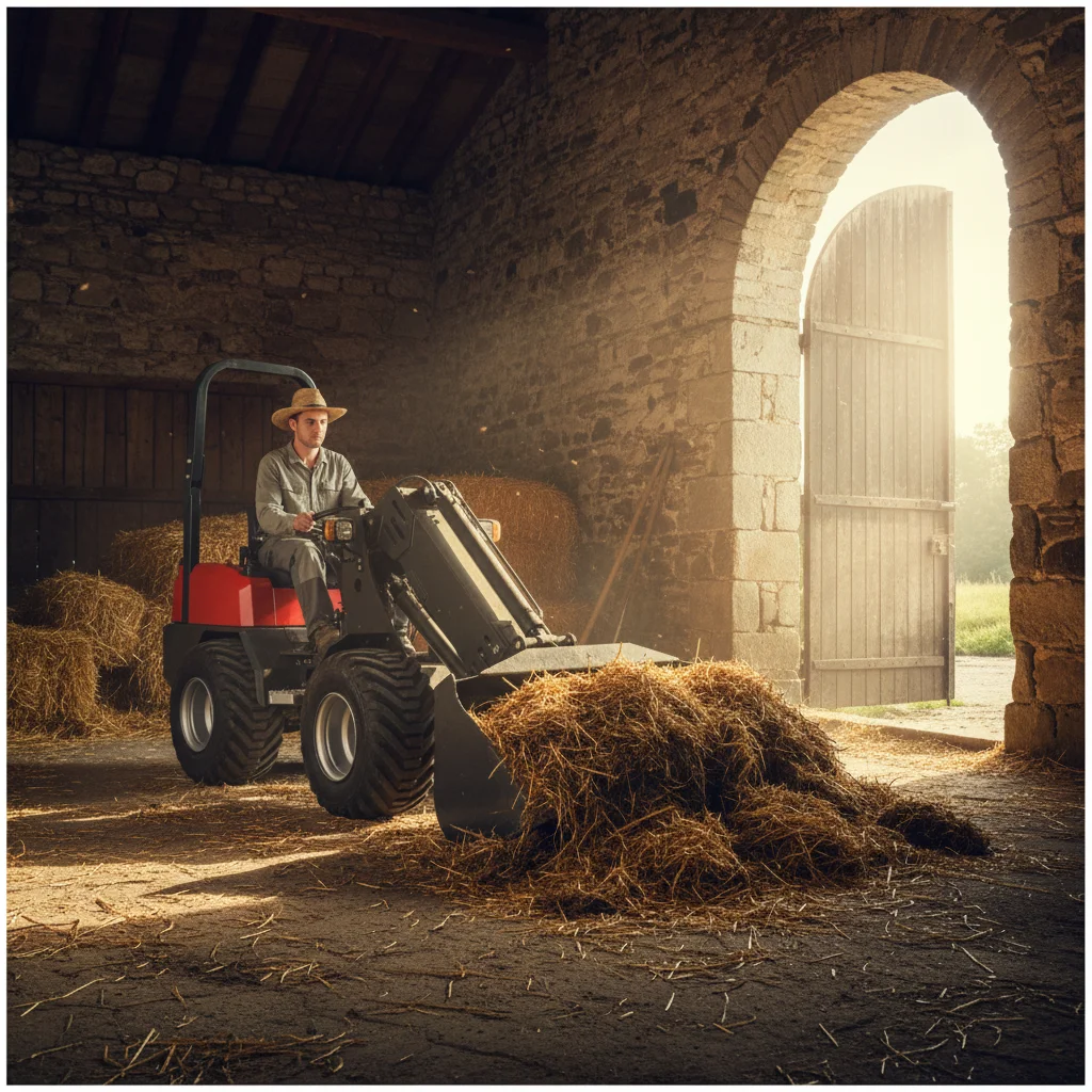 Mini chargeur hydraulique diesel de 1 tonne avec bras télescopique pour les opérations de plantation de ferme et de vergers