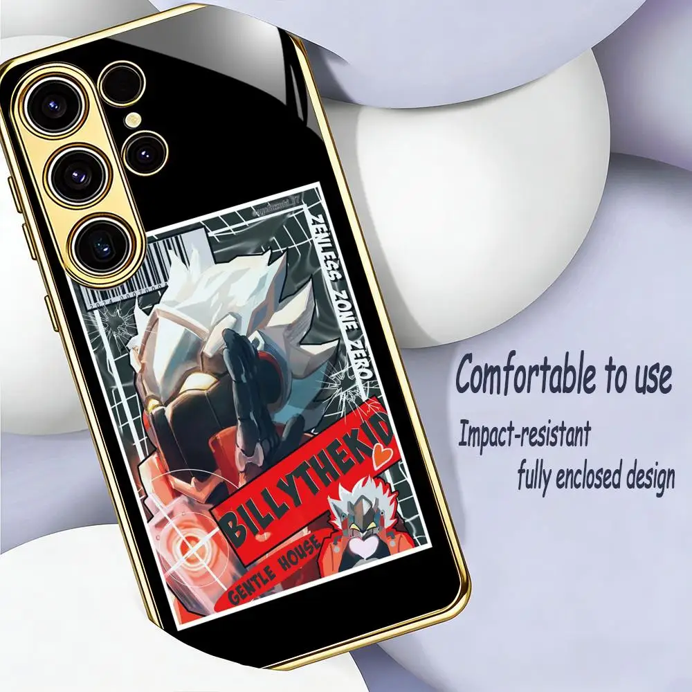 Billy anime Kid zenless Phone Case For Samsung S26 S25 S24 S23 S22 S21 Plus Ultra FE Edge Electroplated glass