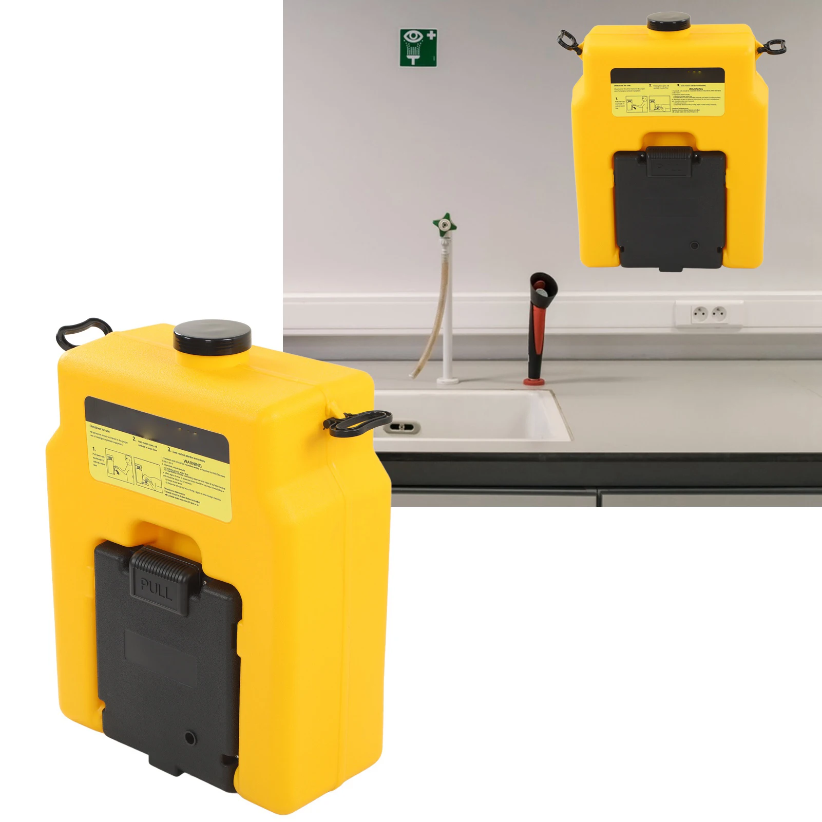 Eye Wash Station 53L 14 Gallon Refillable Wall Mounted Safety Emergency Eye Washing Station