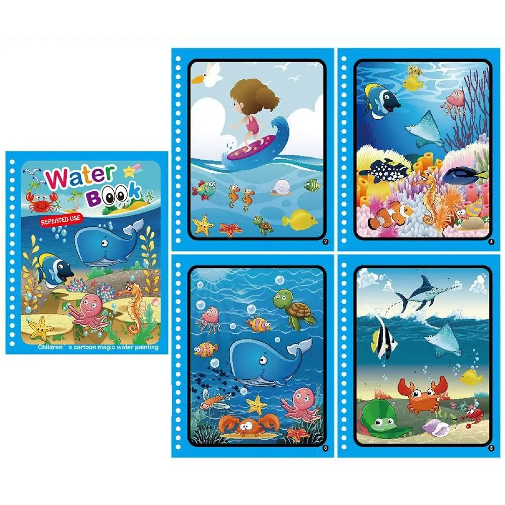 Livre de coloriage magique réutilisable à l'eau, bricolage, peinture Graffiti de maternelle, livre de coloriage pour enfants, jouets sensoriels pour enfants