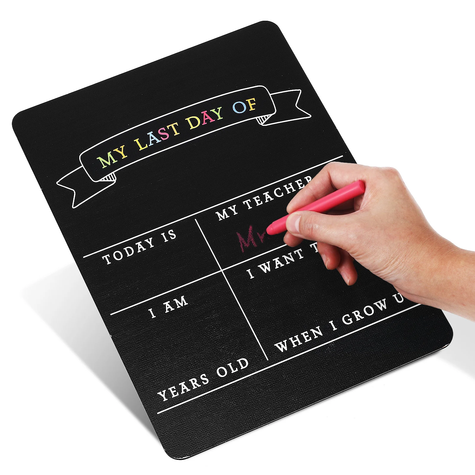 2 قطعة لوحة سبورة للعودة إلى المدرسة مزدوجة الجوانب قابلة لإعادة الاستخدام ليوم مرحلة ما قبل المدرسة ورياض الأطفال الابتدائية #5