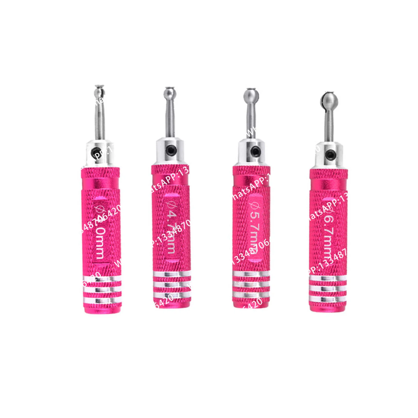 4Pcs/Set Steel Aluminum 4.0mm 4.7mm 5.7mm 6.7mm Ball Head Reamer Driver Repair Tools Kit For RC Model Car Accessories Durable