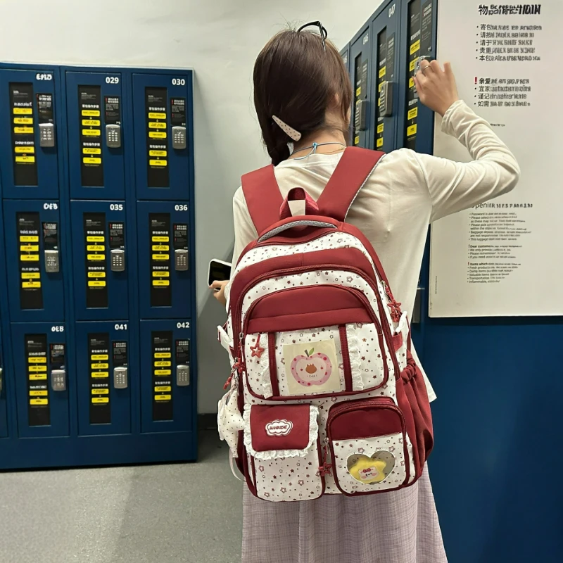 New Korean Style Lace Ita Backpack Large Capacity Lightweight High Appearance Cute Sweet Backpack for Student Girls Daily Use