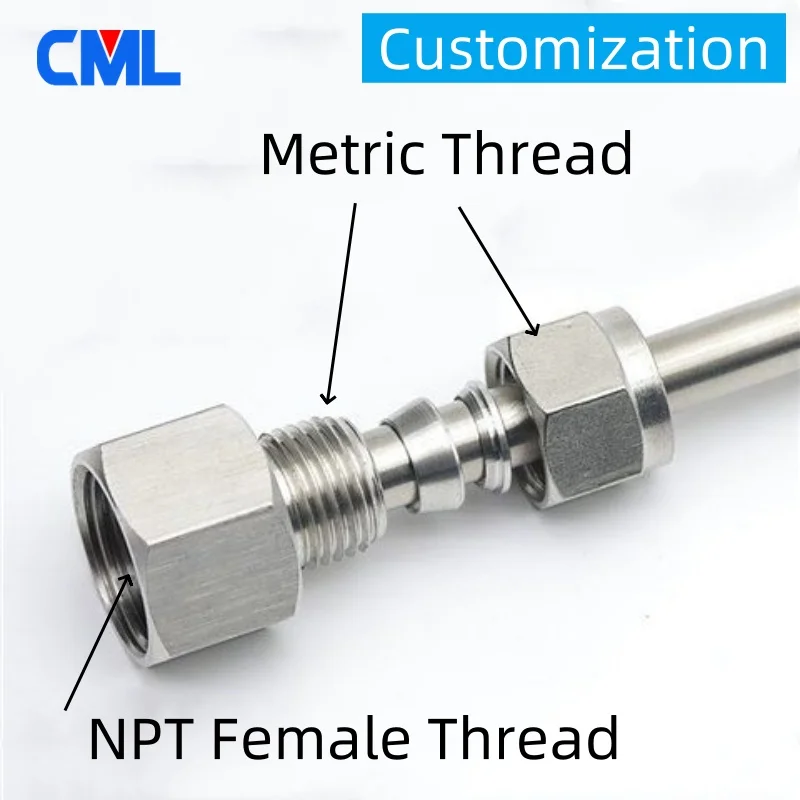 

Stainless Steel 304 1/4" NPT Female Thread 10mm OD Tube Double Ferrules Compression Connector Pressure Fittings Adaptors