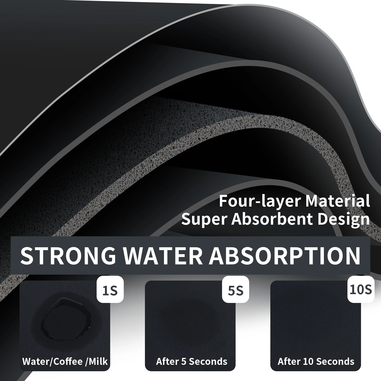 Super Absorbent Large Kitchen Absorbent Mat Antiskid Draining Coffee Dish Drying Mat Quick Dry Bathroom Drain Pad Tableware Mat