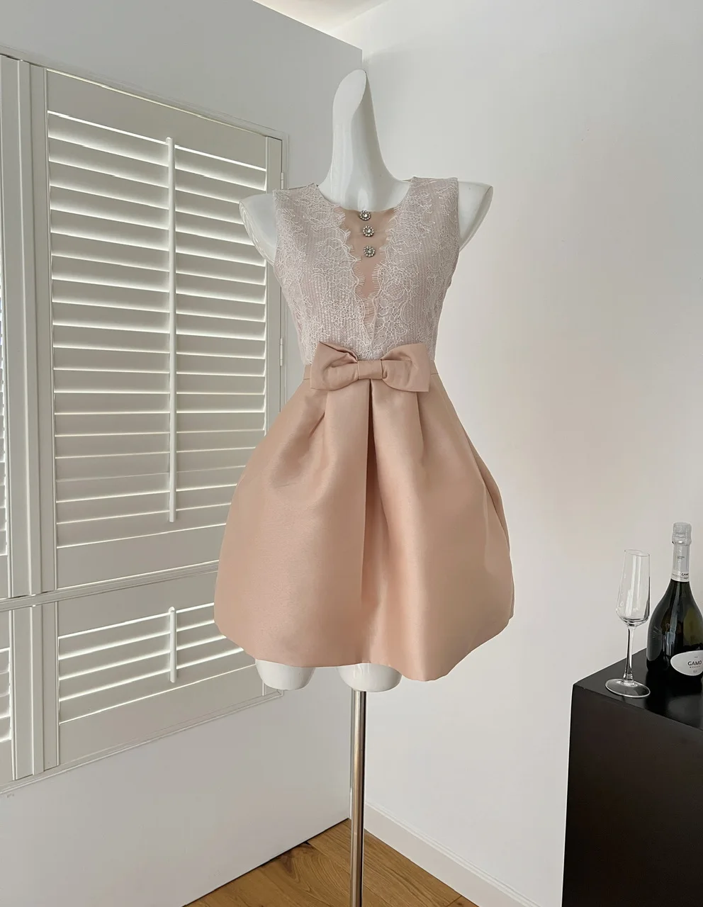 

2025 Summer Sleeveless Prom Gown Patchwork Satins Bow Dress Midi One-Piece French Vintage Old Money Aesthetic Party Evening