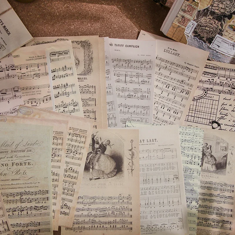30 ورقة Vintage إلهام المواد ورقة bottبها بنفسك قاع مذكرة رسالة سجل القصاصات القرطاسية مجلة خلفية مخطط الألبوم