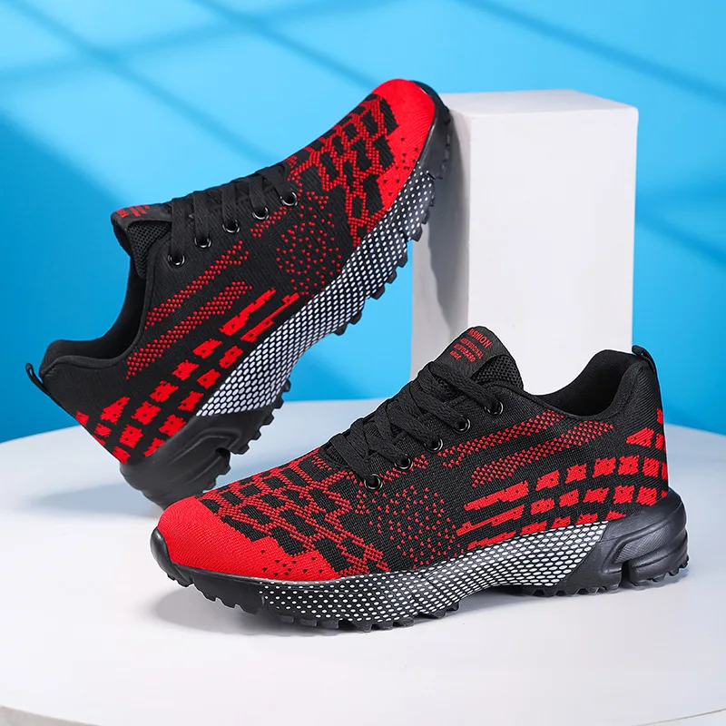 

Summer Running Shoes Man Plus Size 46 Breathable Training Shoes For Men Red Platform Sneakers Mens Sports Shoes tenis masculino