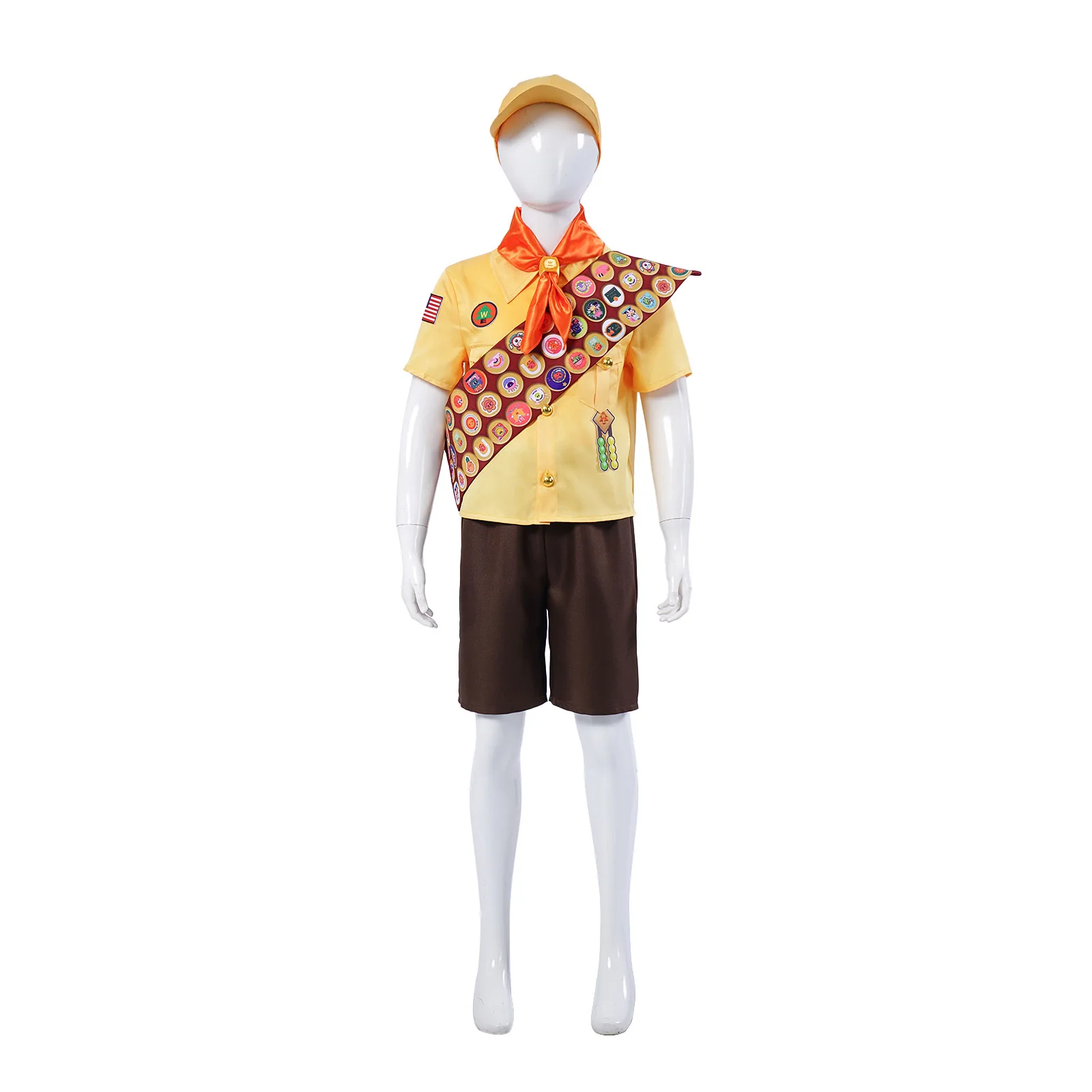2025 Halloween Up Movie Russell Cosplay Costume Kids' Little Explorer Outfit for Anime Film Character Performances