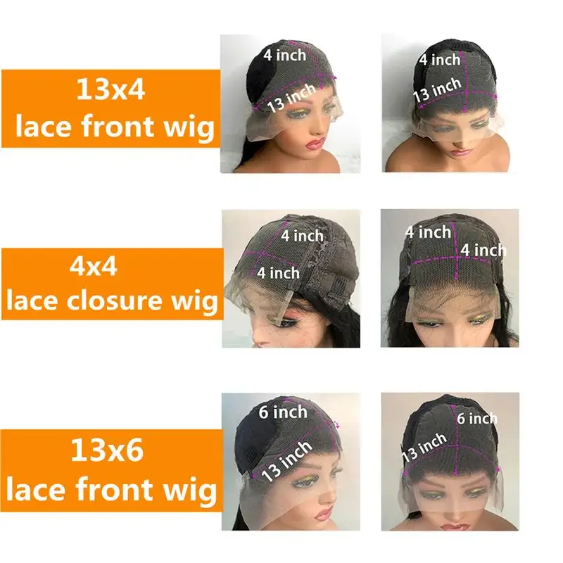 Green 13x6 HD Lace Frontal Human Hair Wigs Straight 13x4 Transparent Lace Front Or 4x4 Closure Human Hair Wigs For Women