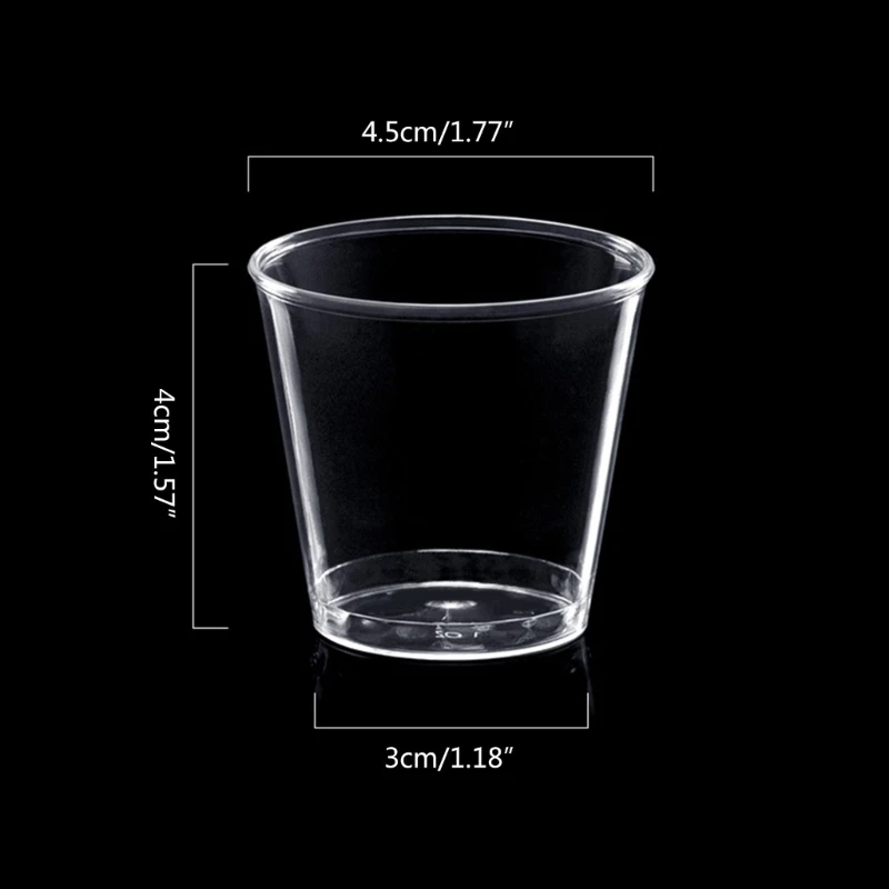 100x Reusable Plastic Shot Glasses 30ml Shot Cups for Party Cups Strong Cups for Banquets Party