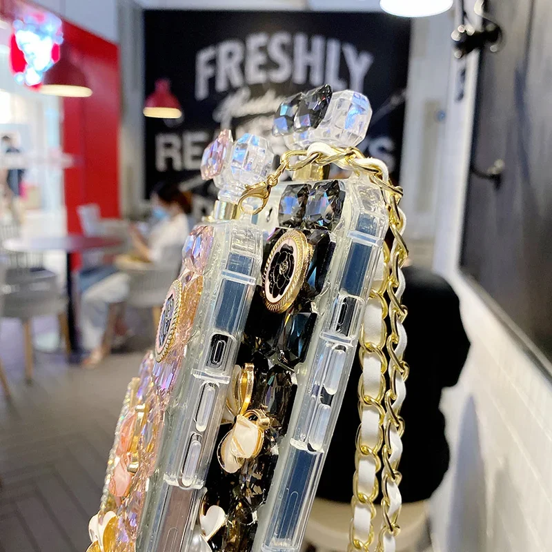 Floral rosa caso para iphone 15 pro max silicone macio telefone capa traseira para iphone 15 16 14 13 12 11 pro pérola moda feminina funda