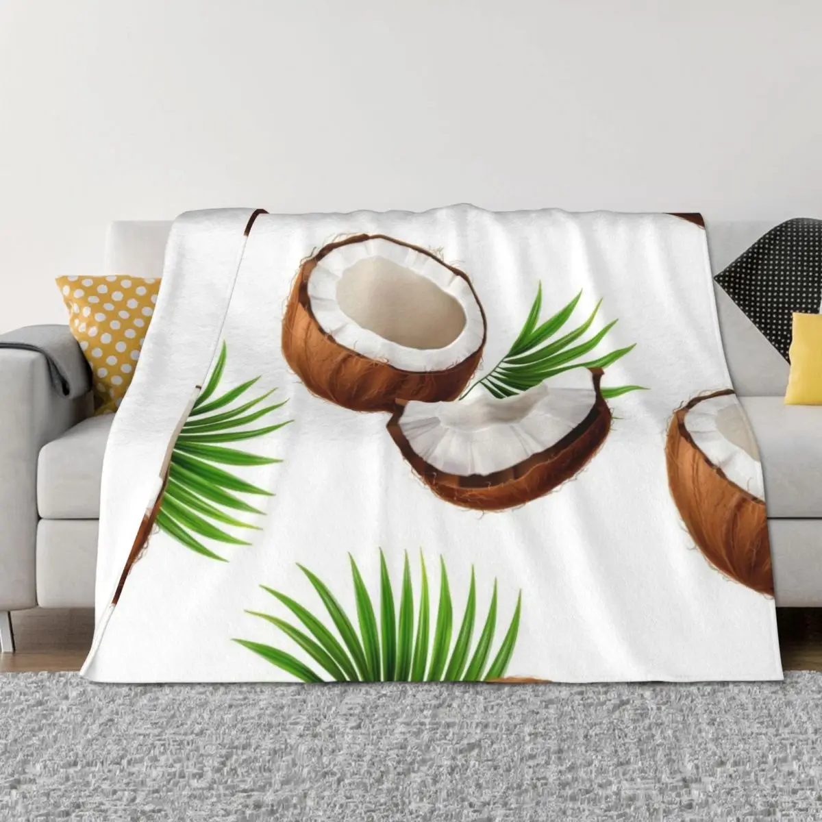 

COCONUTS PATTERN Throw Blanket Shaggy cosplay anime Soft Winter beds Blankets