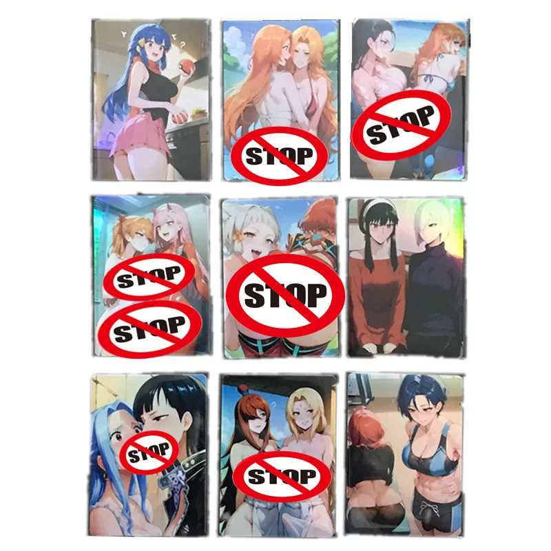 9Pcs/set Goddess Anime Card Bleach Rangiku One Piece Nami Naruto Tsunade Sexy Nude Card Toy Gift Game ACG Collection Card