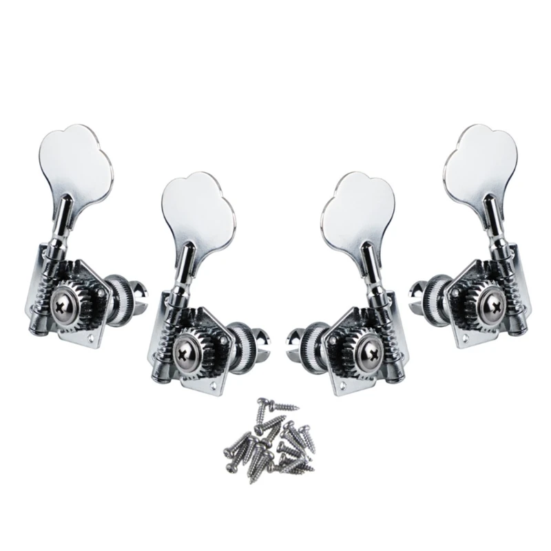 Electric Bass Tuning Pegs Bass Opened Machine Heads Knobs String Tuners for 4 String Electric Bass Right/Left Hand