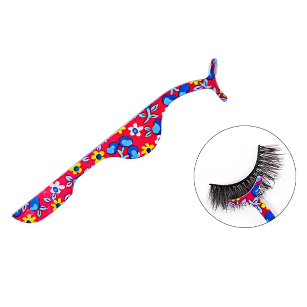 False Eyelashes Clip  Universal 3D Digital Print Reusable  Stainless Steel Fake Eye Lash Auxiliary Clamp Makeup Accessories