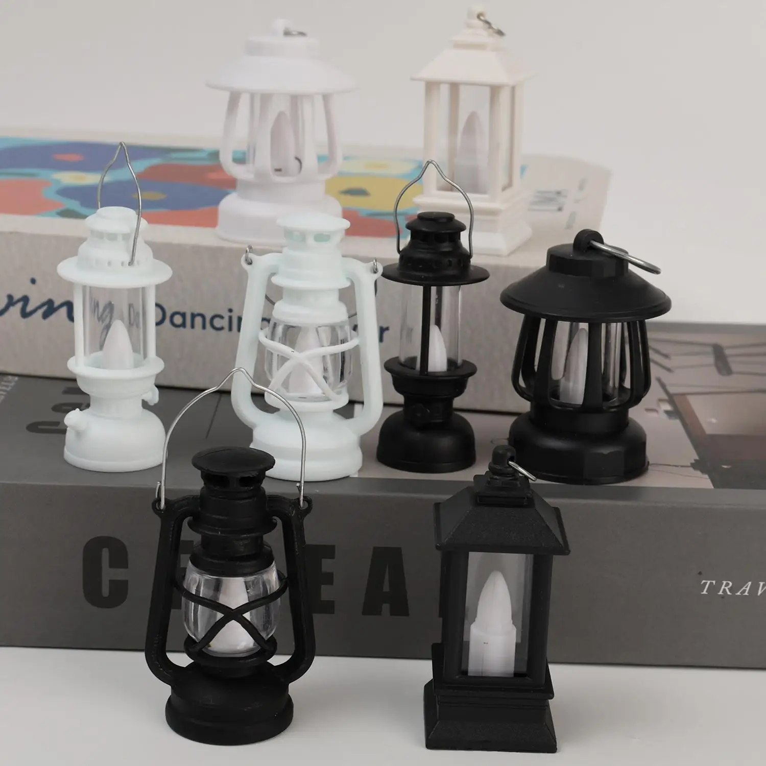 1/5pcs Vintage Lantern Mini Retro Led Light Battery Operated Lighting Decorative Oil Lamp for Holiday Christmas Gifts Home Decor
