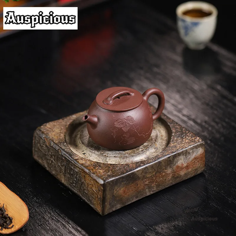 140ml Classic Yixing Purple Clay Teapots Handmade Hanwa Pot Raw Ore Mud Big Calibre Kettle With Filter Chinese Zisha Tea Set Cha