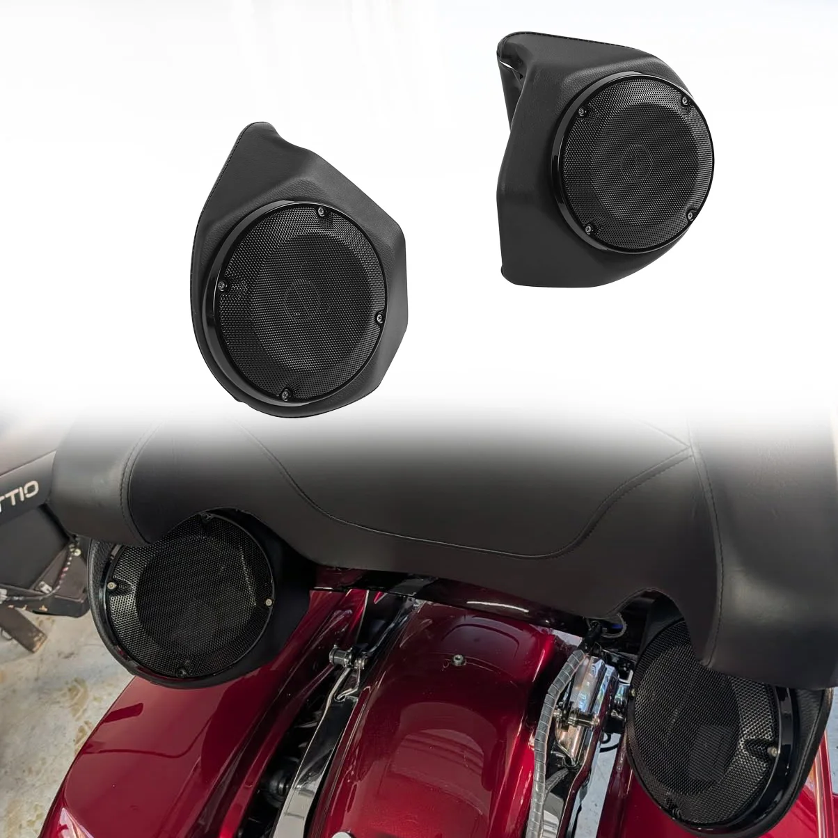 Motorcycle Back Rest Tour Pack Pak 6.5' Speaker Pods Fit For Harley Touring Road King Street Glide Ultra Electra Glide 14-Later