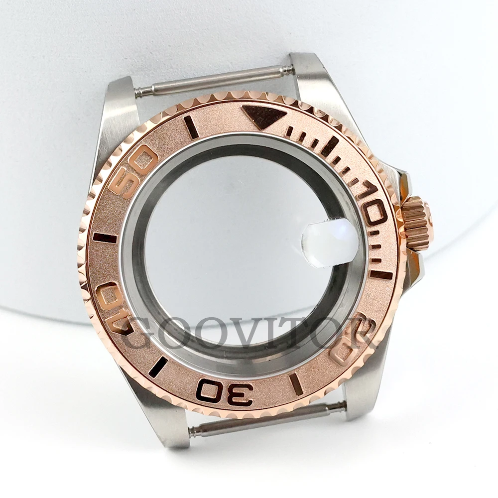 

Rose Gold NH35 Case 40mm for Sub gmt NH34 NH35 NH36 NH38 movement 28.5mm Dial Sapphire Glass Waterproof High Quality Watch Case