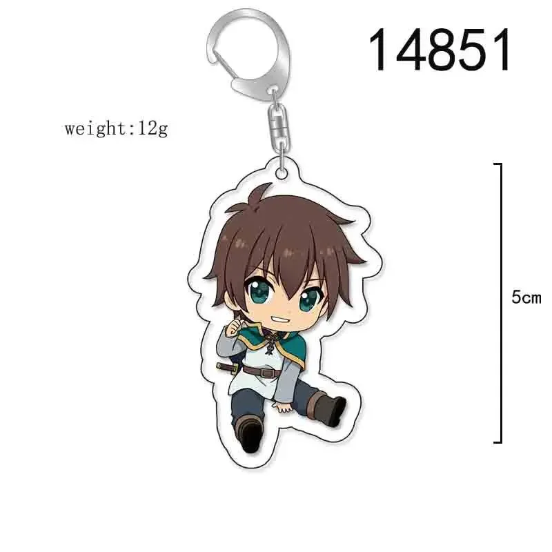 5.5CM Kawaii Satou Kazuma Irregular Key Chains Aqua Megumin Darkness Artistic Aesthetic Fashion Jewelry Adorable Accessories