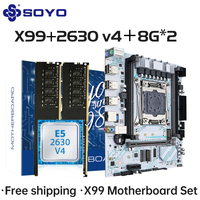 SOYO X99 Motherboard LGA 2011-3 Set Kit Xeon E5 2630 V4 CPU 16G=8GB*2 DDR4 REG ECC RAM Memory M.2 NAME For Computer Mainboard