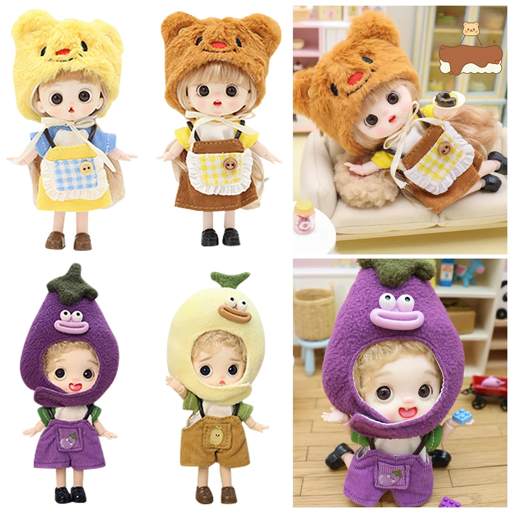 Cute Vinyl OB11 Baby Doll ABS TPR Vegetable Doll Vegetable Headgear Butter Bear Headgear Butter Bear Dolls