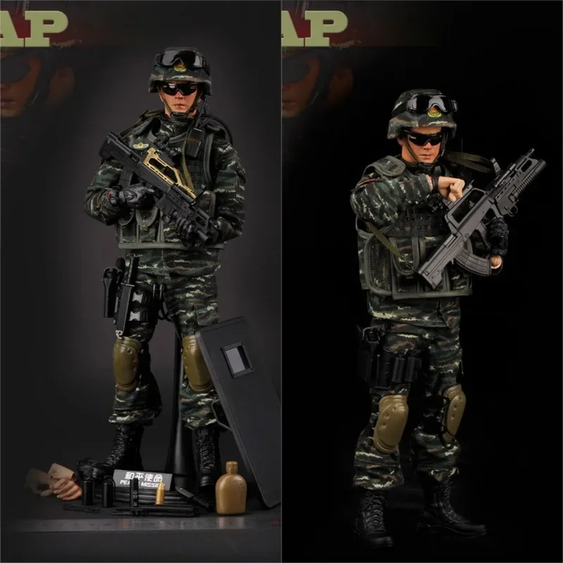 Ensemble de vêtements de soldat de Police chinois WU en microplastique, Mission de la paix, échelle 1/6, modèle militaire pour corps de figurines de jouets de 12 pouces