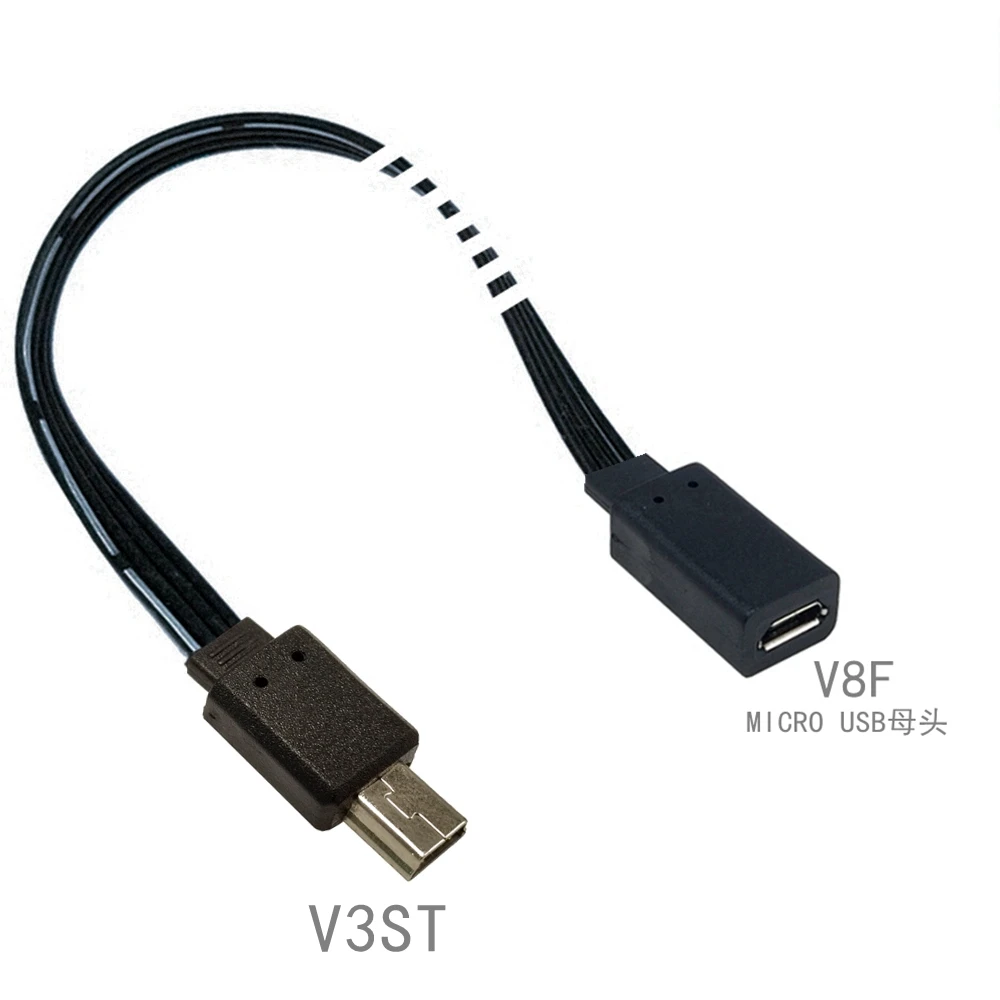 0.1M 0.2M mini USB to micro USB V3 data cable with fixed adapter V8 T-port to Android micro with cable and data charging adapter