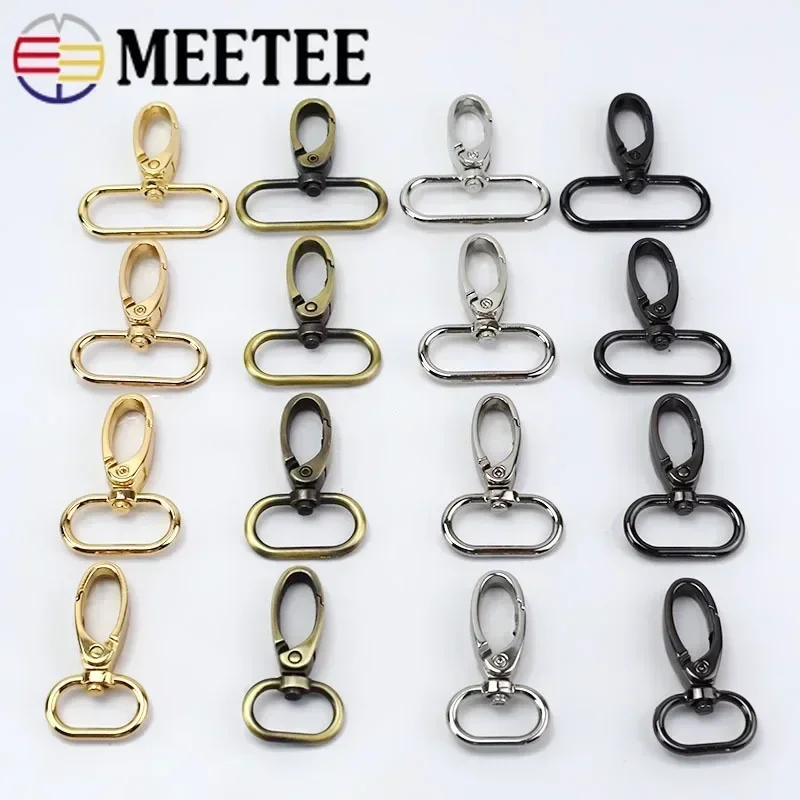 5/10Pcs Meetee 20/25/32/38mm Metal Bags Strap Buckles Lobster Clasp Collar Carabiner Snap Hook DIY KeyChain Bag Part Accessories