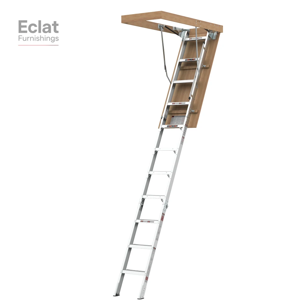 

Aluminum Attic Ladder 350-pound Capacity 22 1/2" x 54" Opening 7-10ft Ceiling, ladder for home, step ladder, foldable ladder,