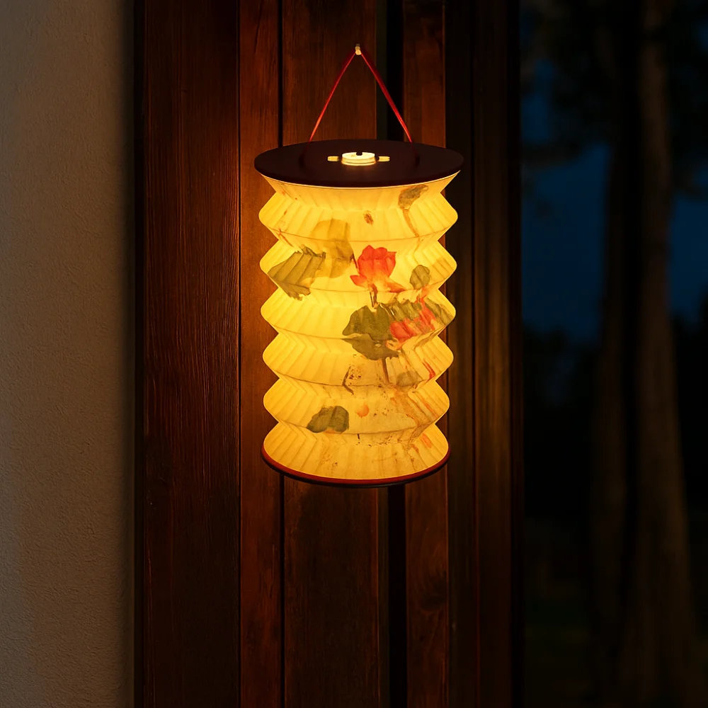 

Projected Mid-Autumn Festival Lanterns Foldable Hanging Decorative Flower Lamp Traditional Chinese Paper Lantern