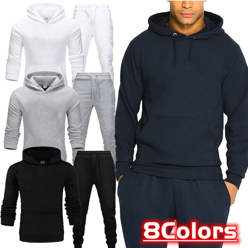 Sudadera con capucha para hombre y mujer, pantalones de chándal para gimnasio, Tops de Fitness, pantalones para correr, ropa deportiva, chándales, 2