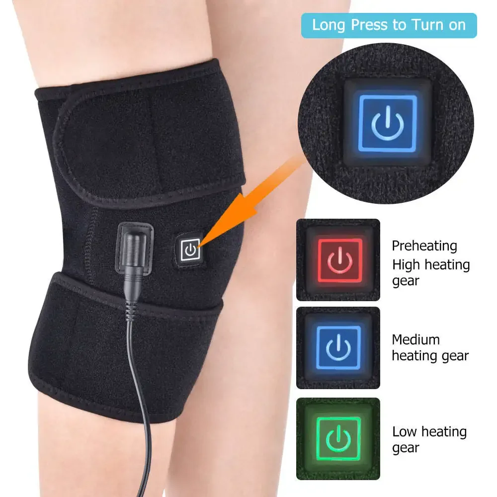 Electric Leg Massager For Arthritis Pain Relief Injury Recovery Infrared Therapy Heating Knee Pad Elbow Shoulder Massage Tools