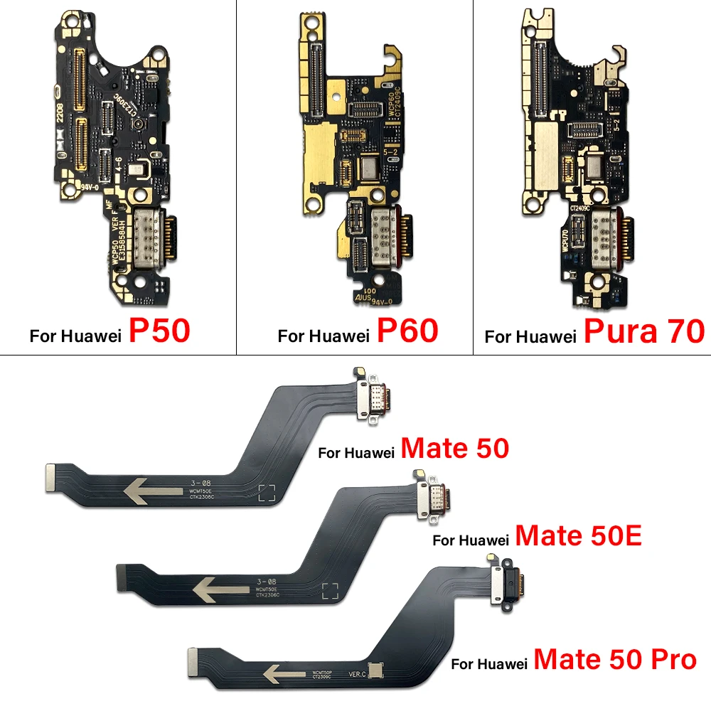 USB Charging Board Flex Cable For Huawei Mate 40 Pro 5G Pura 70 Pro P50 Pro USB Charger Port Dock Connector Board With Micro
