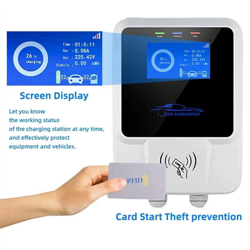 EV Charging Station 7KW 22KW Electric Vehicle Car Charger 32A EVSE Wallbox Wallmount Type 2 / J1772 / GBT with APP Wifi Cards