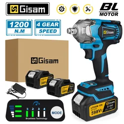 1200N.M Brushless Electric Impact Wrench Cordless Electric Wrench 1/2 Inch Li-Ion Battery Power Tool for Makita 18V Battery Pins