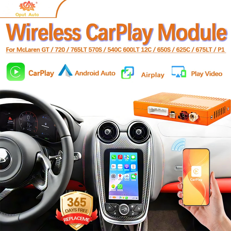 

Для McLaren 12C 650S 625C 675LT 570S 540C 600LT декодер Box AirPlay Android Auto CarPlay Mirror Link Plug&Play Linux System