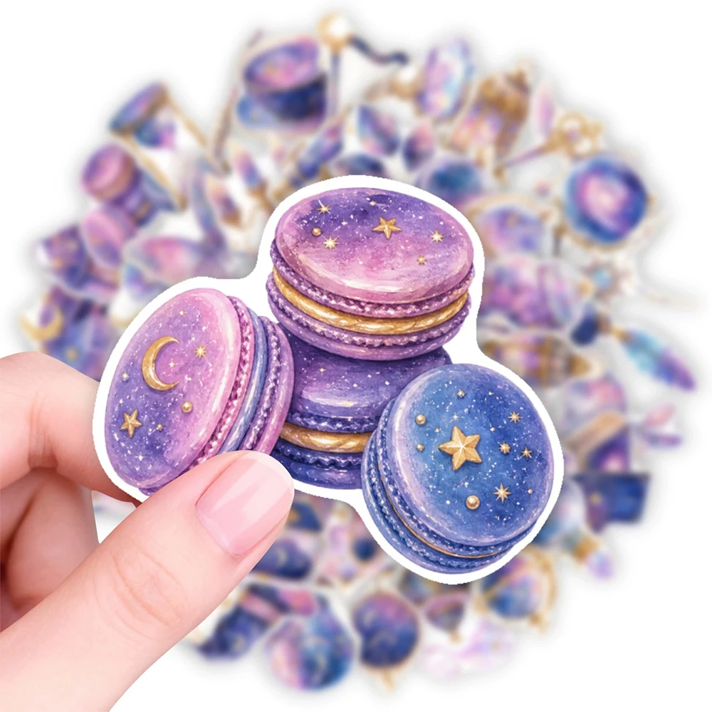 10/30/50pcs Purple Retro Magic Starry Sky Moon Graffiti Stickers Aesthetic DIY Suitcase Phone Helmet Cute Cartoon Sticker Decor 4