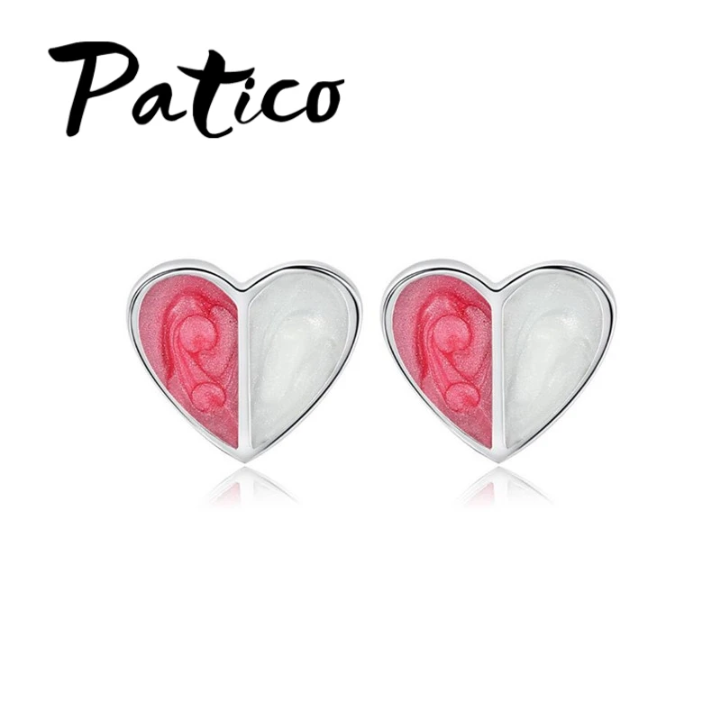 تعزيز كبير نمط جديد القلب وأقراط للنساء حقيقية 925 فضة أقراط مُزينة بحُلي مجوهرات الأزياء بالجملة