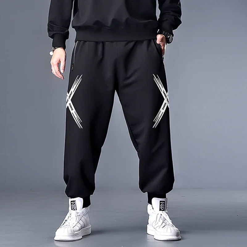 

DIANRUO Men Jogger Streetwear Casual Harem Pant Oversize Sweatpants Elastic Waist Black Trousers Plus Size 7XL calça masculina