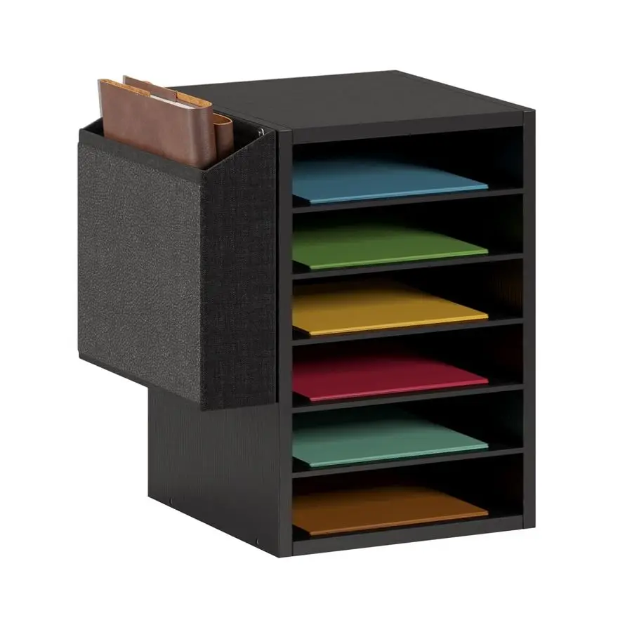 

Organization Paper Storage Slot, Office Desk File Organizer, Desktop Wood Mailbox For Teacher Classroom, 6 Tier Adjustable Count
