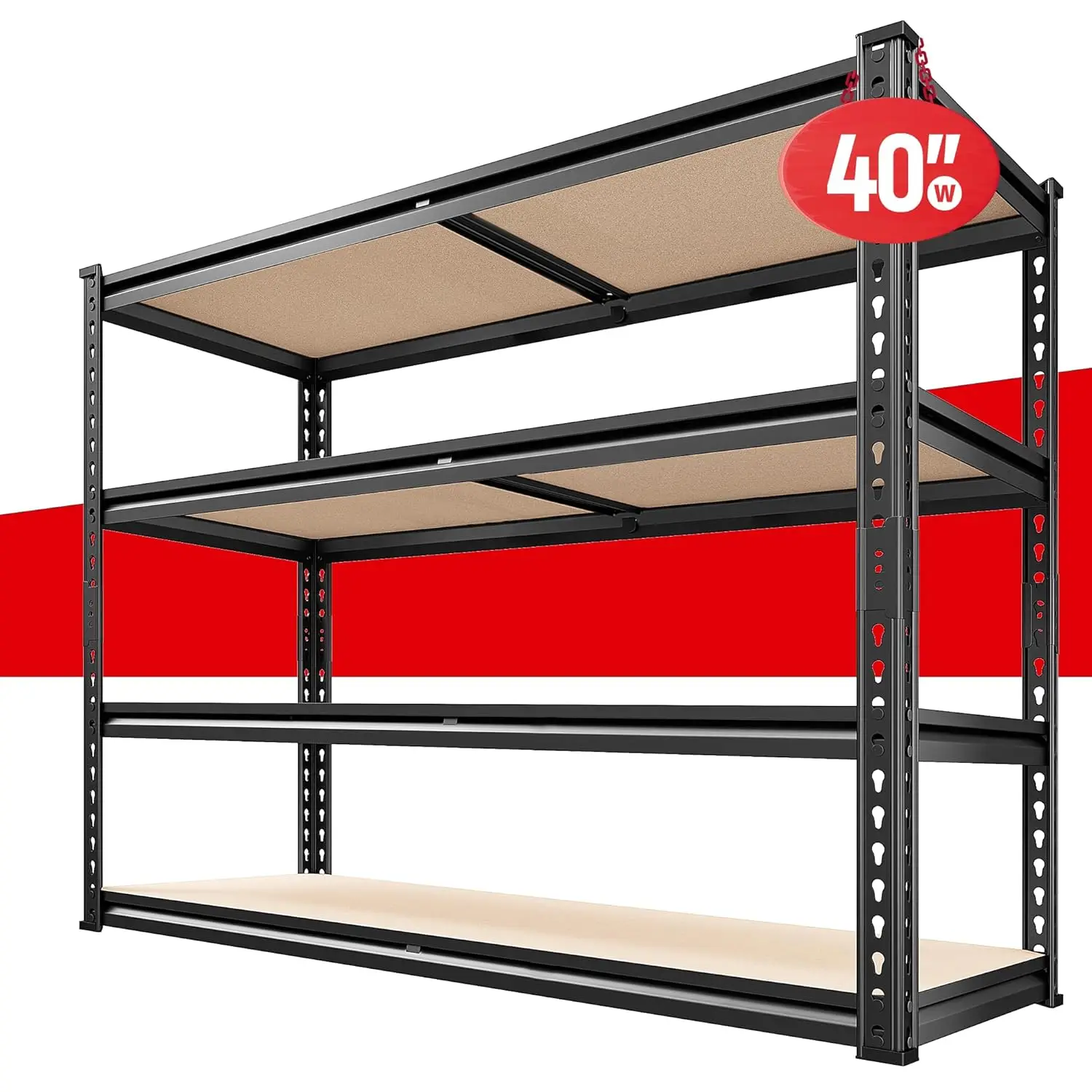 

2000LB 4 Tier Adjustable Metal Garage Shelving Heavy Duty Storage Rack Closet Pantry Kitchen 40x20x60 Inch, Customized