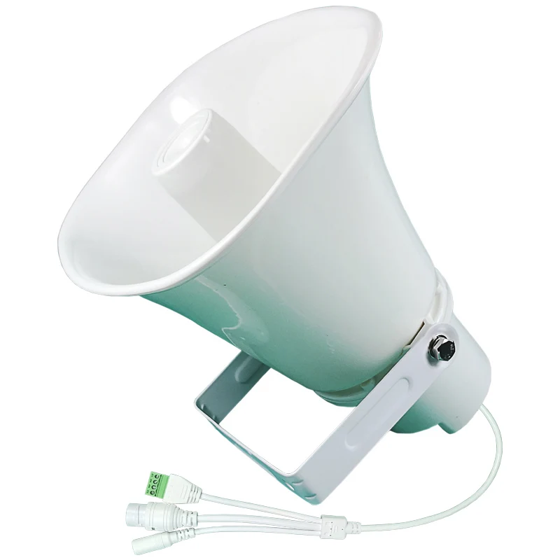 30W Poe Outdoor Powered Amplifier Waterproof Network TCP Ip Horn Speaker DC12V Audio Public Address System