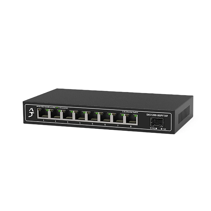 XikeStor 2.5G Unmanaged Switch 8-Port 2.5G RJ45 1-Port 10G SFP+ Plug and Play Fanless Ethernet Switch