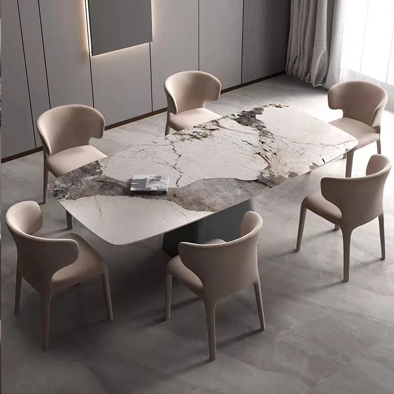 Ceramic Dining Table Rectangular Service Marble Sedentary Extendable Dinning Tables Sets Luxury Mesa Plegable Cafe Designer