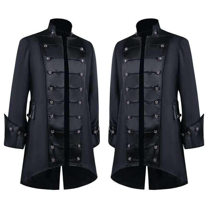 

Men Medieval Renaissance Tailcoat Halloween Costumes Gothic Steampunk Pirate Vampire Victorian Warlock Jacket Frock Coat