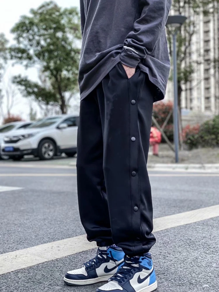 

Спортивные брюки свободного кроя для мужчин, осенние, в корейском стиле, прямые, модные, брендовые, с завязками