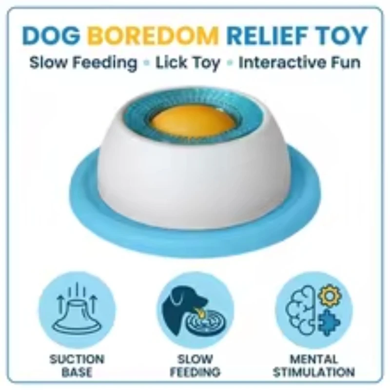 Pet Food Hiding Toy Fun Lick Slow Feeder Dog Bowl Non-Slip Spherical Bone Broth Licking Bowl Treat Dispenser Pet Enrichment Toy