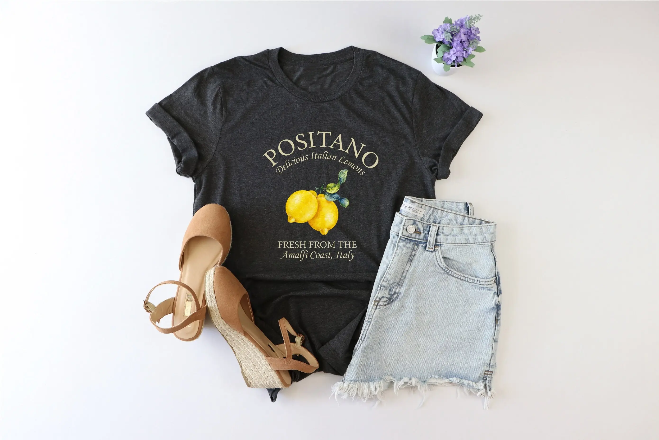 Positano T Shirt Limoncello Amalfi CoasT Italian Lemons Islands Capri Italy Vacation Girl